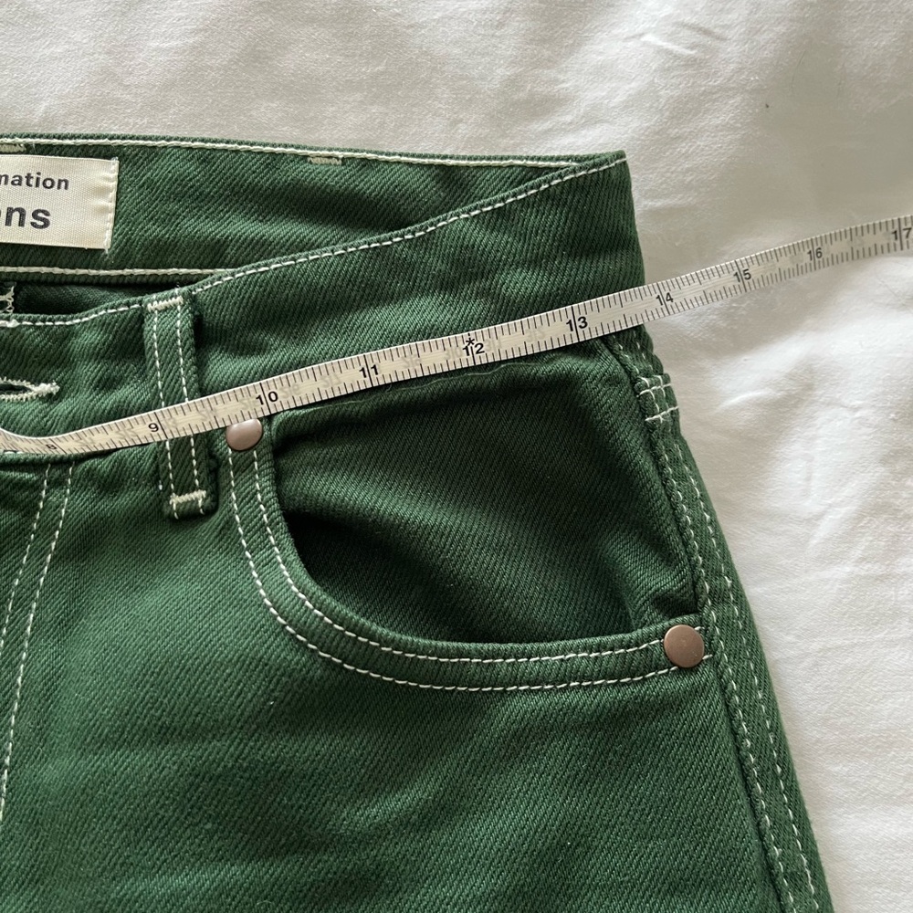 Reformation Straight-Leg Jeans in Forest Green - Picture 9 of 10